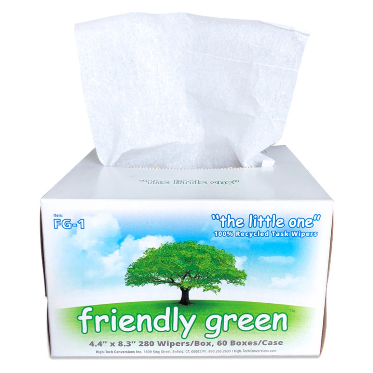 Wipes, 4.4in. X 8.3in., 100% Recycled & Biodegradable Wipes,280/Box, 60 Boxes/Case; 23 Lbs., CS/16800