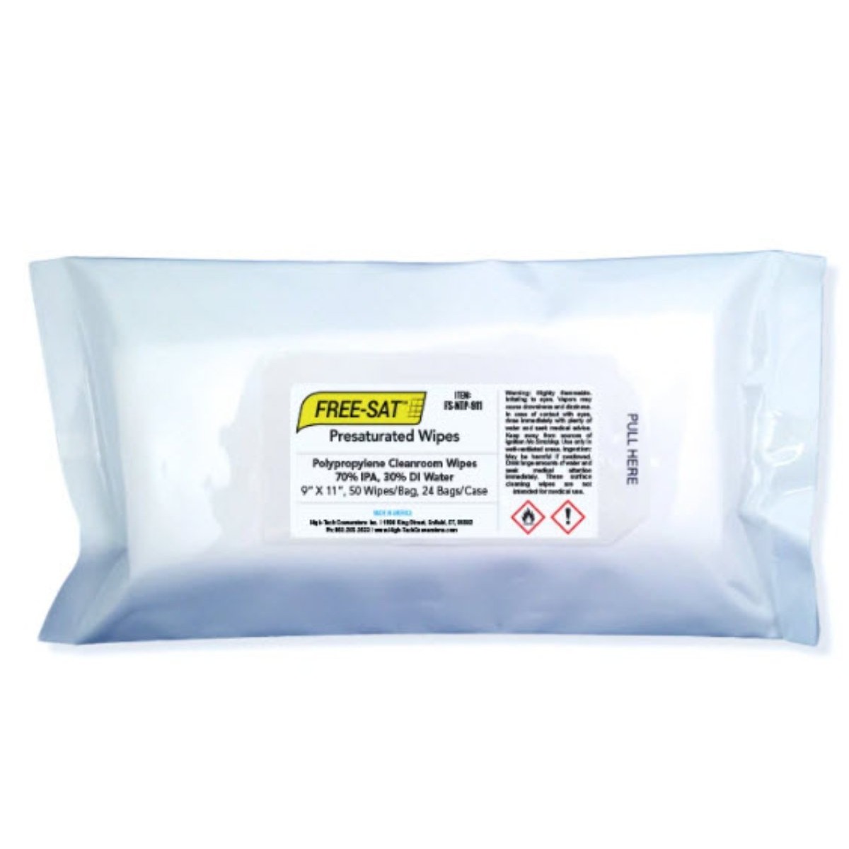 Presat Polypropylene Cleanroom Wipes, 9” x 11” (70% IPA / 30% DI Water), 9” x 11” , Polypropylene, CS1200