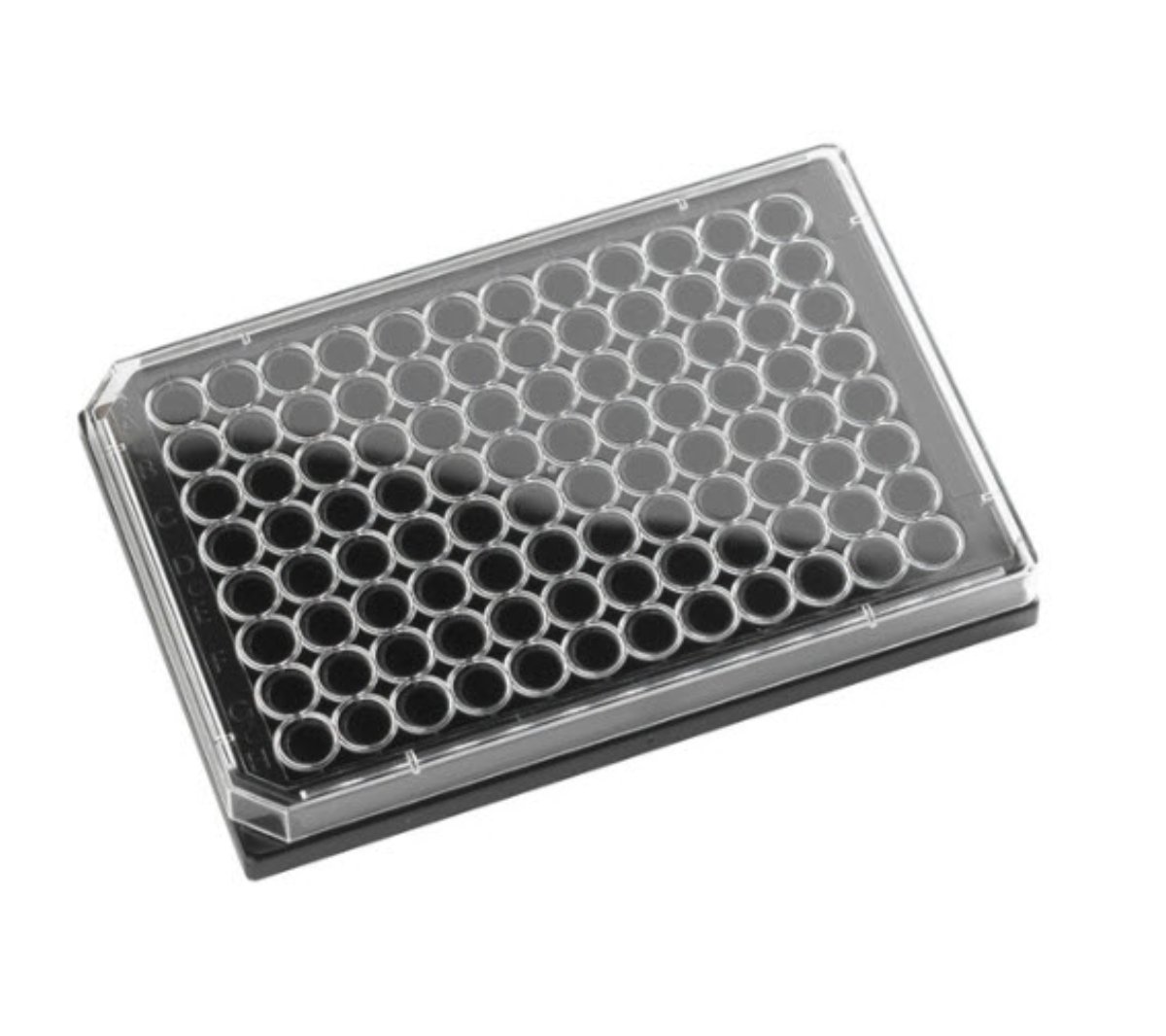 96-well Black. With Lid Individually packed. Sterile