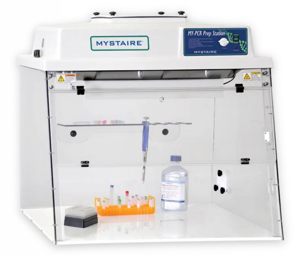 48in PCRPREP PCR Workstation with Class 100 Vertical Laminar Flow Air and Timed UV light. 110V