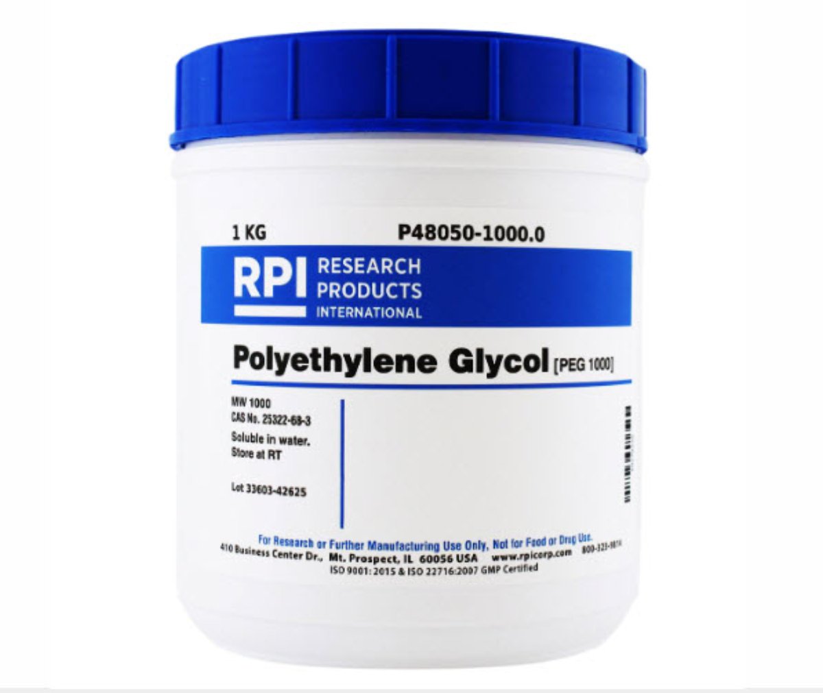 PEG 1000, Polyethylene Glycol 1000, 1 Kilogram CAS# 25322-68-3