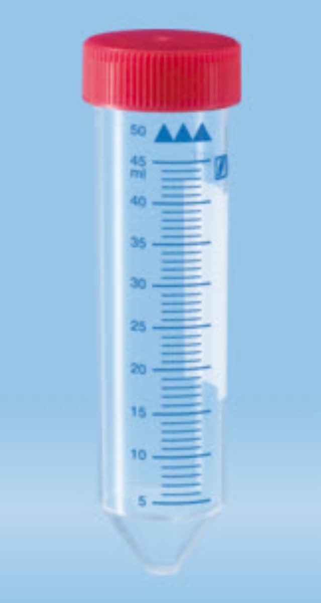 50ml Centrifuge Tube, Conical, PP, Sterile, 25/Rack, CS200