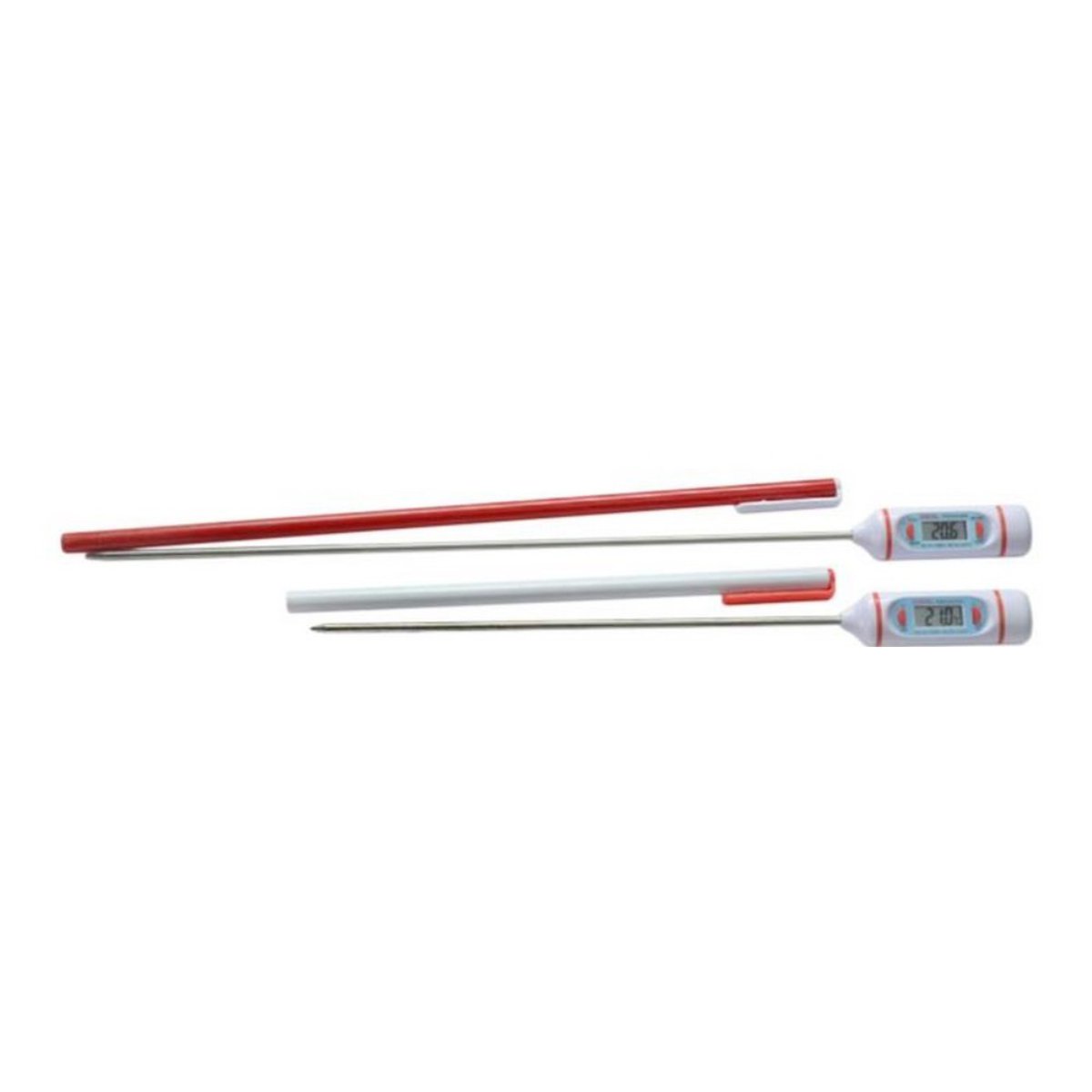 Digital Lab Thermometer, Long Probe, -58/536F and -50/280C, 12in Stem, Cal at 0.5C