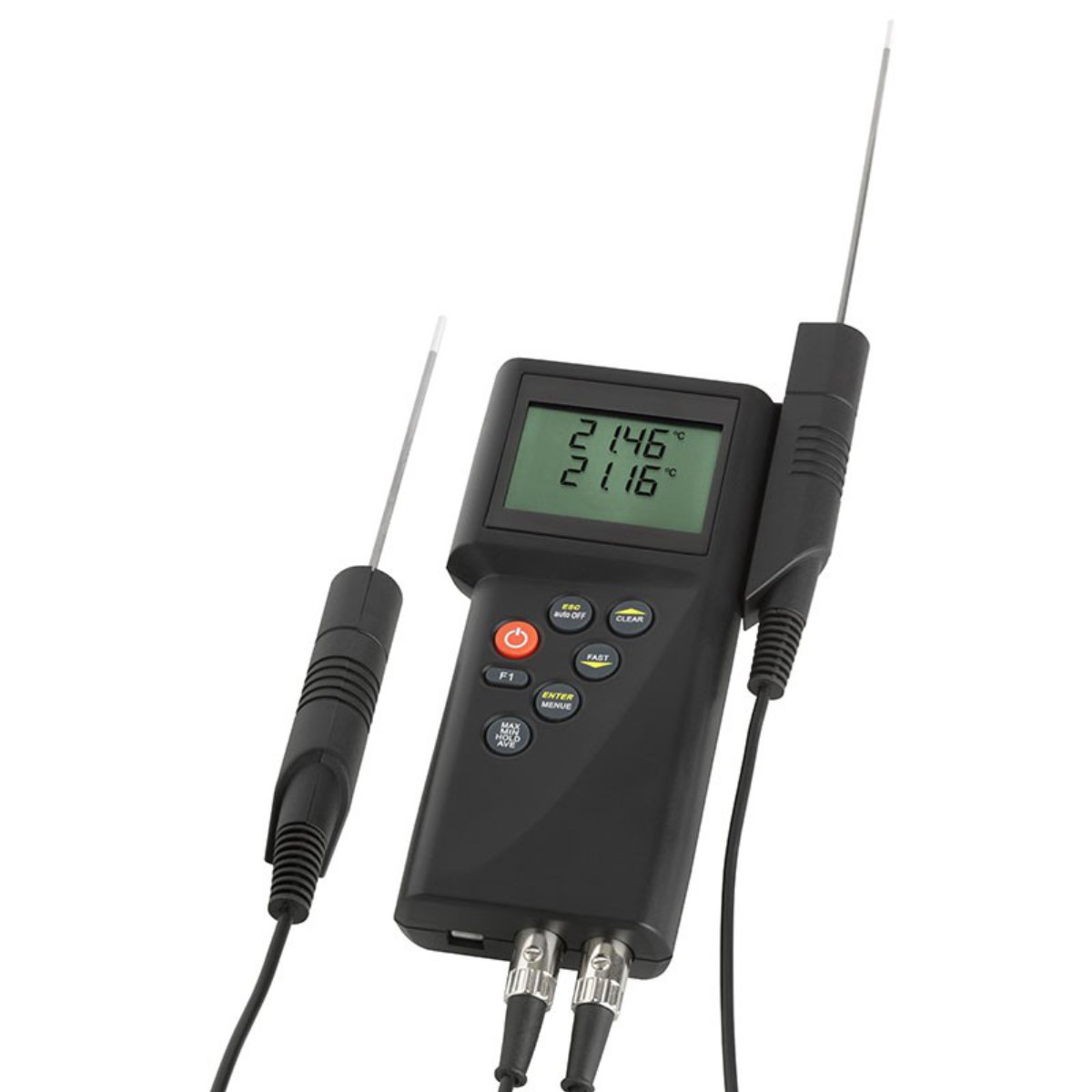 Pt100 High Precision Thermometer, Dual Probe, -200/850C & F, Resolution 0.01C