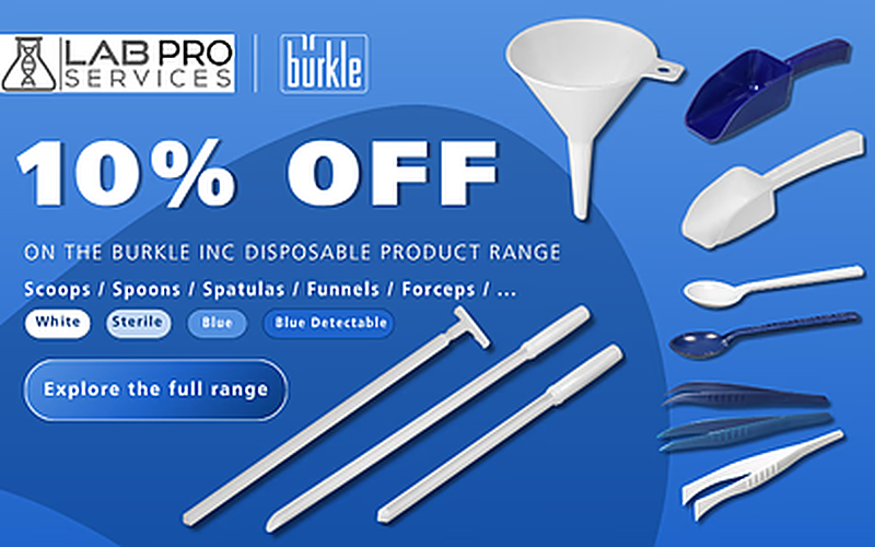 10% Off the Burkle Inc Disposable Product Range: Scoops, Spoons, Spatulas, Funnels, Forceps